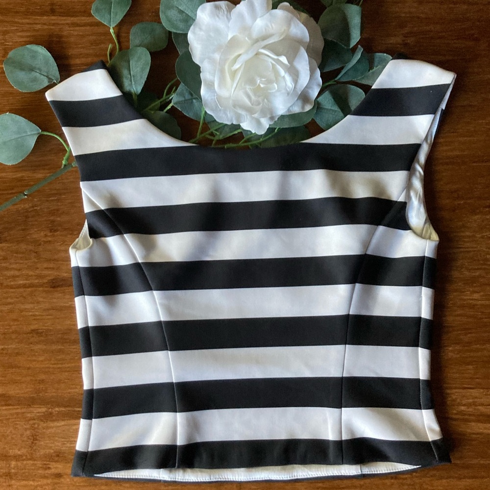 Milly Black and White Striped Top. Size S. - Picture 4 of 10